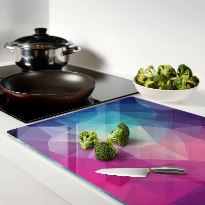 Schneidebrett mit geometrischem Muster in Rosa- und Blautönen