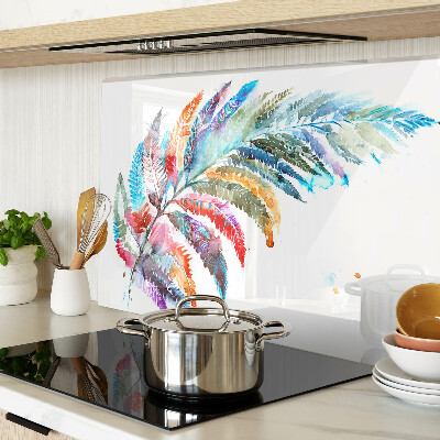 Schneidebrett glas Farnblätter in Regenbogenfarben