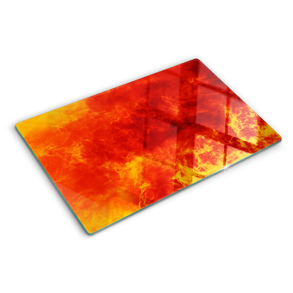 Glas schneidebrett Feuer und Flammen