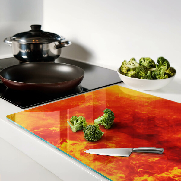 Glas schneidebrett Feuer und Flammen