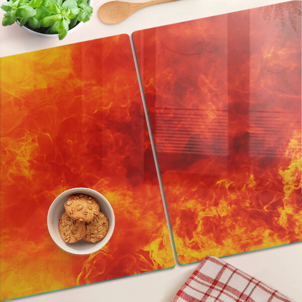 Glas schneidebrett Feuer und Flammen
