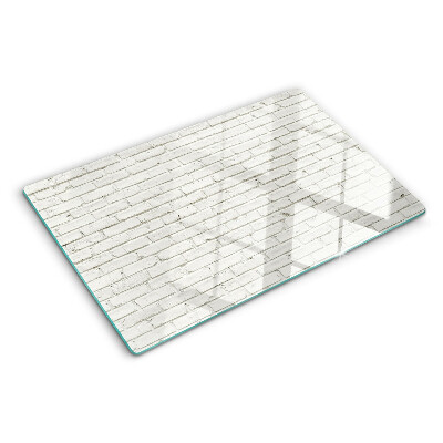 Schneidebrett glas Weiße Backsteinmauer