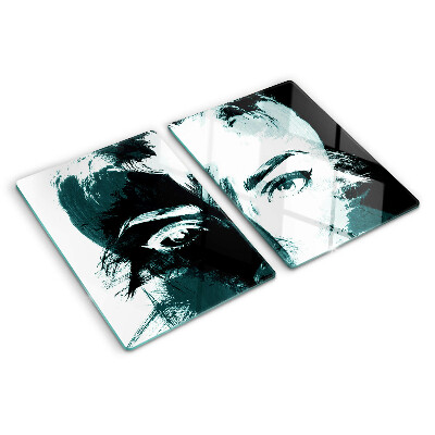 Schneidebrett glas Porträt im abstrakten Stil