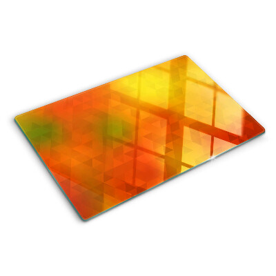 Glas schneidebrett Geometrie in Orangetönen