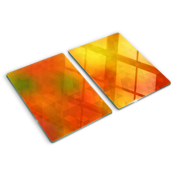 Glas schneidebrett Geometrie in Orangetönen