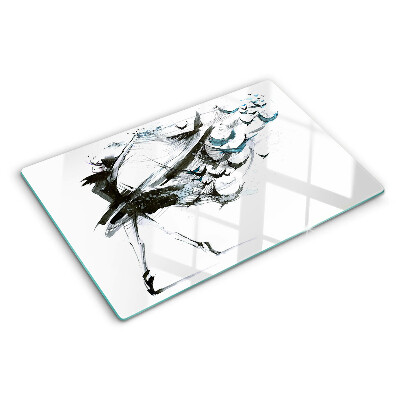 Glas-Schneidebrett mit Motiv 