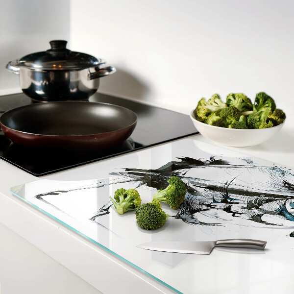 Glas-Schneidebrett mit Motiv 