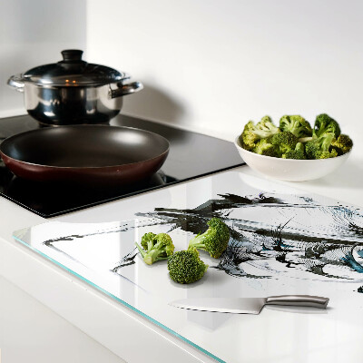 Glas-Schneidebrett mit Motiv 