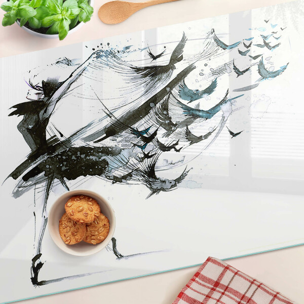 Glas-Schneidebrett mit Motiv 