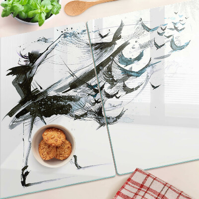 Glas schneidebrett Geflügelter Tanz