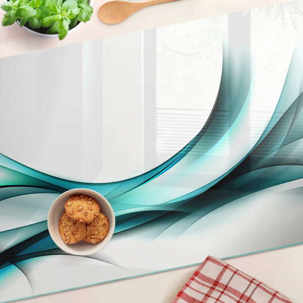 Glas schneidebrett Wellen in Blautönen