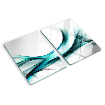 Glas schneidebrett Wellen in Blautönen