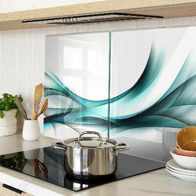 Glas schneidebrett Wellen in Blautönen