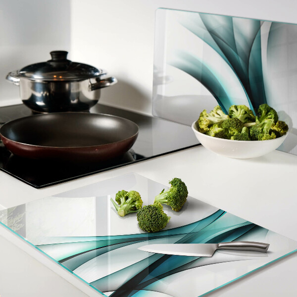 Glas schneidebrett Wellen in Blautönen