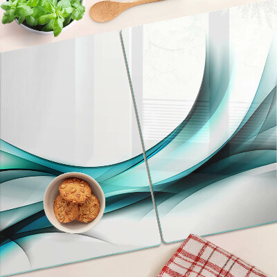 Glas schneidebrett Wellen in Blautönen