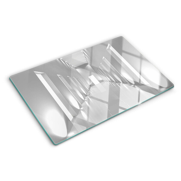 Schneidebrett mit abstraktem Lichtlabyrinth-Motiv