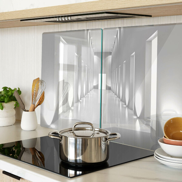 Schneidebrett mit abstraktem Lichtlabyrinth-Motiv