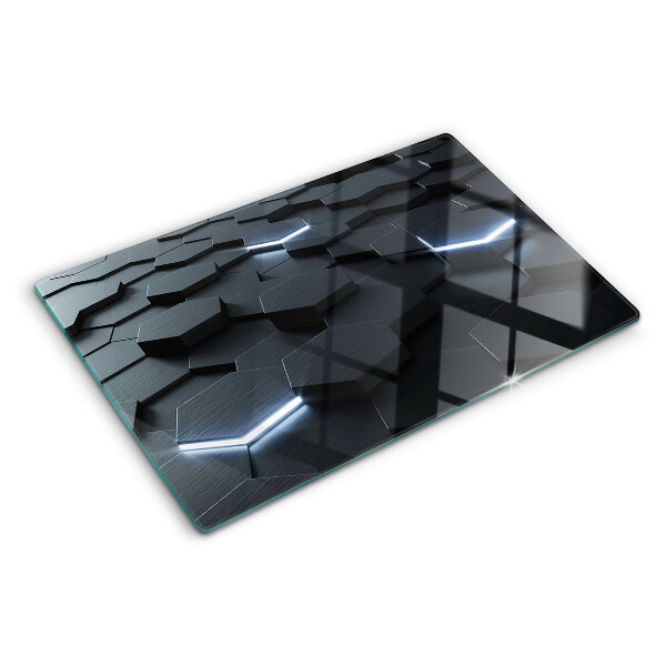 Schneidebrett glas Sechseckiges Muster mit 3D-Effekt