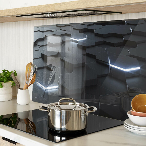 Schneidebrett glas Sechseckiges Muster mit 3D-Effekt