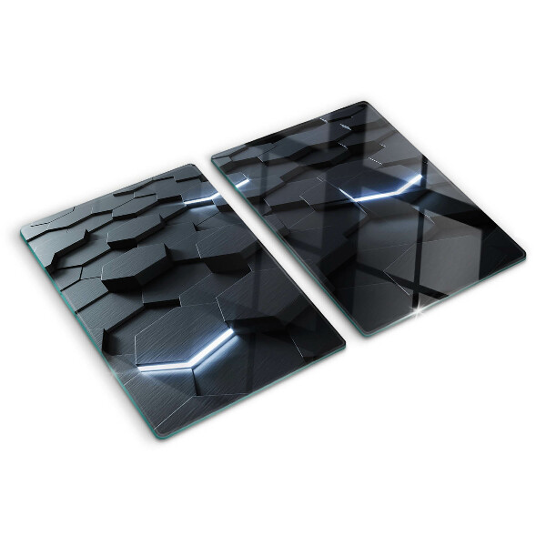 Schneidebrett Glas mit sechseckigem Muster und 3D‑Effekt