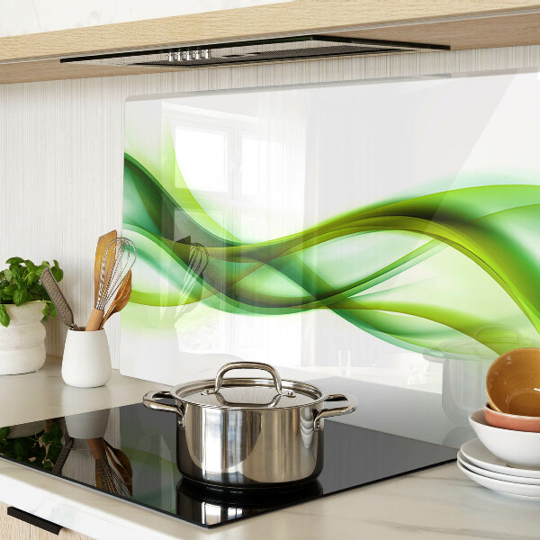 Glas-Schneidebrett mit wellenförmigem Muster in Grüntönen