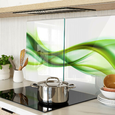 Glas-Schneidebrett mit wellenförmigem Muster in Grüntönen
