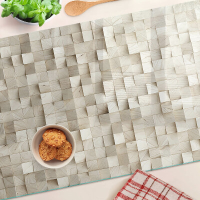 Schneidebrett mit Mosaikmotiv in neutralen Farbtönen