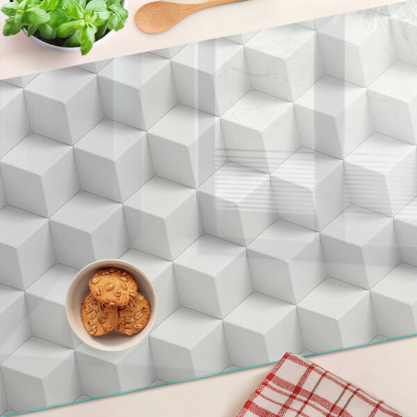 Schneidebrett glas Dreidimensionales hexagonales Muster