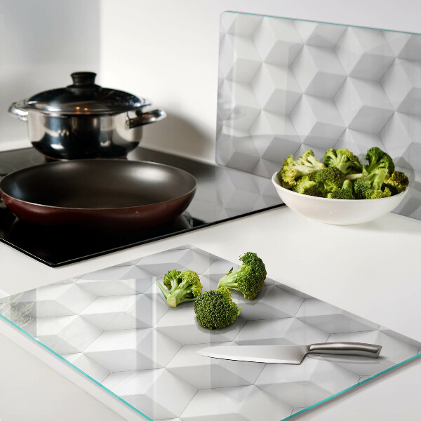 Schneidebrett glas Dreidimensionales hexagonales Muster