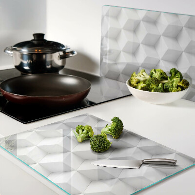 Schneidebrett glas Dreidimensionales hexagonales Muster