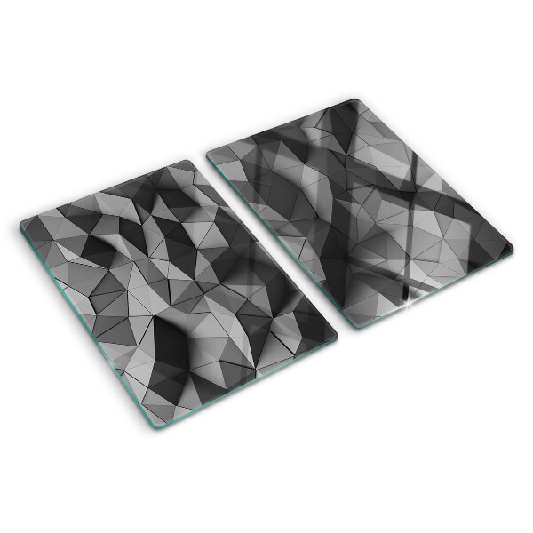 Glas schneidebrett Abstraktes geometrisches Muster in Grautönen