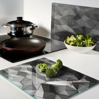 Glas schneidebrett Abstraktes geometrisches Muster in Grautönen