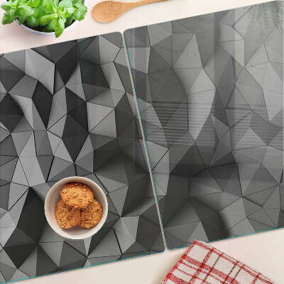 Glas schneidebrett Abstraktes geometrisches Muster in Grautönen
