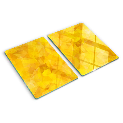 Schneidebrett Glas mit gelbem geometrischem Mosaik