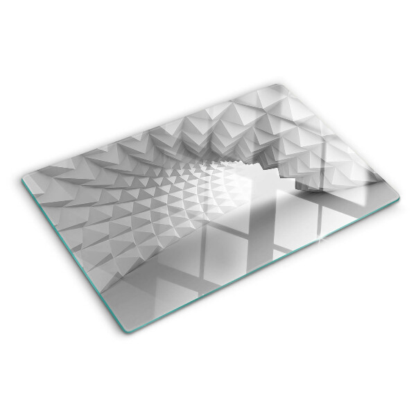 Schneidebrett Glas mit 3D-geometrischem Muster