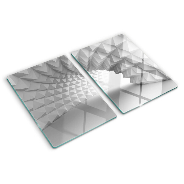 Schneidebrett Glas mit 3D-geometrischem Muster