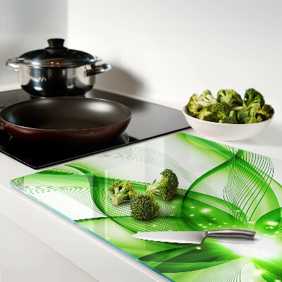 Glas schneidebrett Grüne abstrakte Wellen