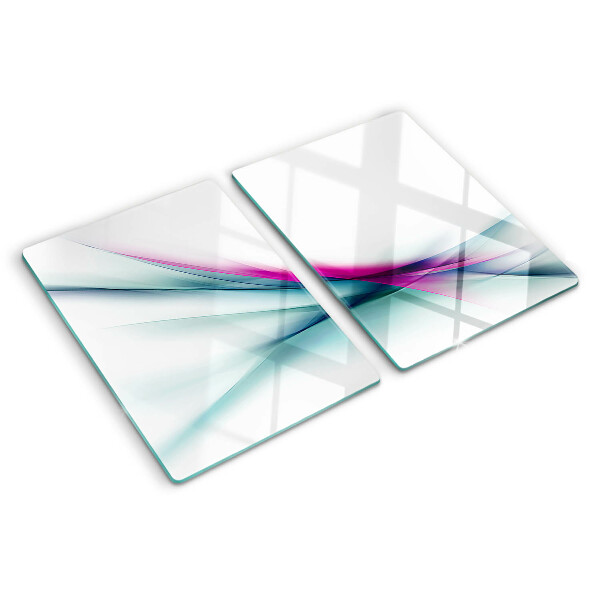 Schneidebrett mit abstraktem Farbwellen-Motiv