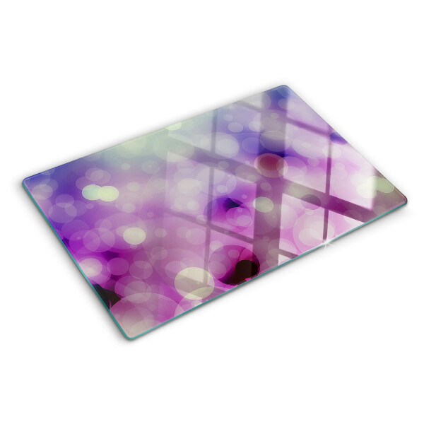 Glas schneidebrett Bokeh in Lila- und Rosatönen