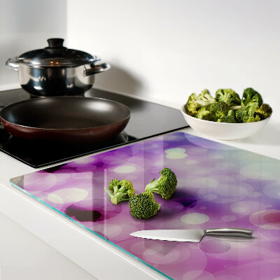 Glas schneidebrett Bokeh in Lila- und Rosatönen