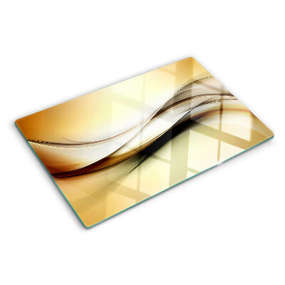 Schneidebrett glas Abstrakte Wellen in Beigetönen