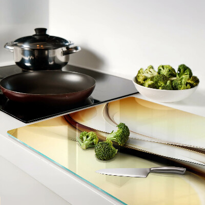 Schneidebrett glas Abstrakte Wellen in Beigetönen