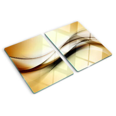 Schneidebrett glas Abstrakte Wellen in Beigetönen