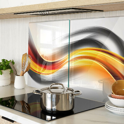 Glas schneidebrett Wellen in Orange und Schwarz