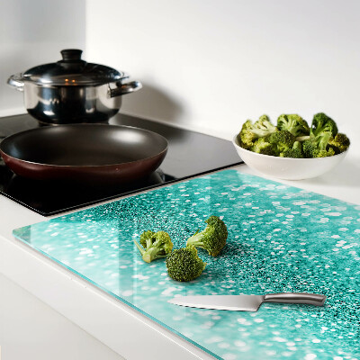 Schneidebrett mit türkisfarbenem Glitzereffekt