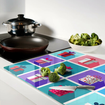 Schneidebrett glas Geschenkmotive in verschiedenen Farben