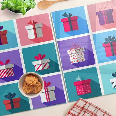 Schneidebrett glas Geschenkmotive in verschiedenen Farben