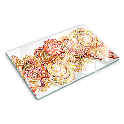 mit Paisley-Muster in Rot- und Goldtönen