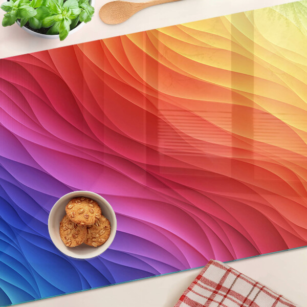 Schneidebrett mit Farbwellen-Design