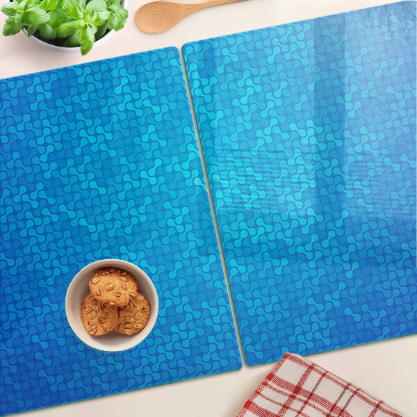 Glas schneidebrett Ein wellenförmiges Muster in Blautönen